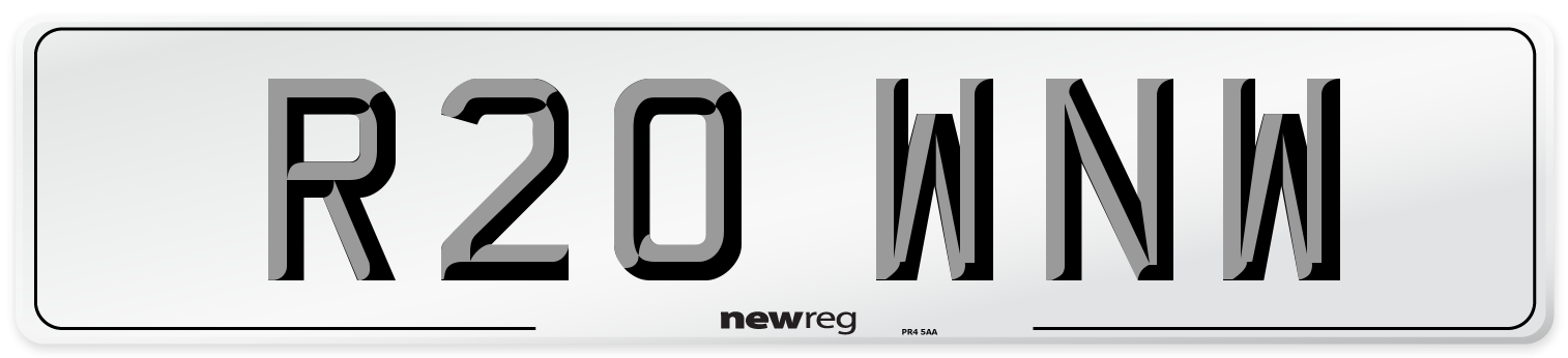 R20 WNW Number Plate from New Reg